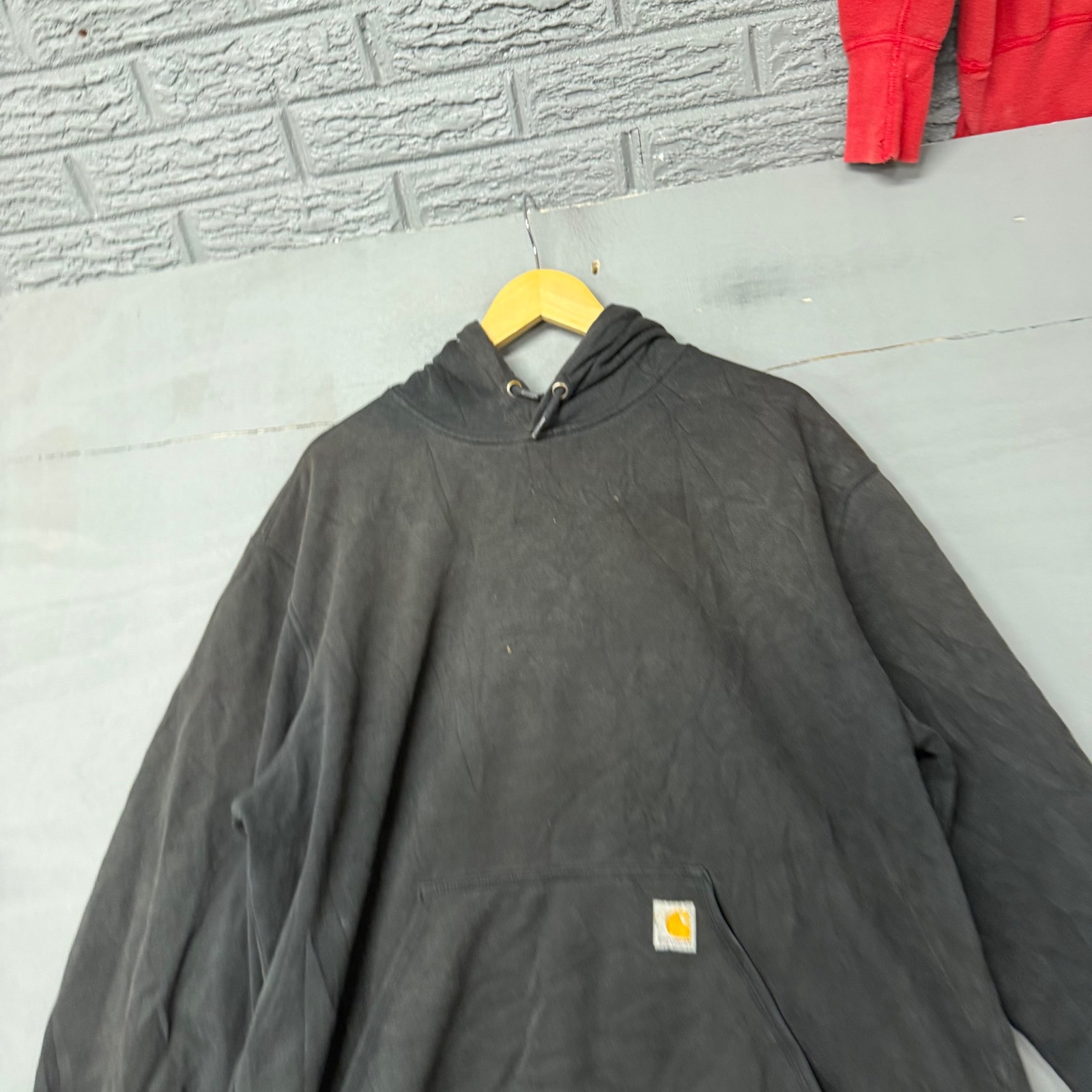 Carhartt Mens Loose Fit Pullover Hoodie Faded Black Xl Heavyweight Workwear